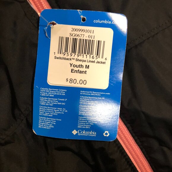 🆕Columbia Kid's Switchback Sherpa Lined Jacket- Youth M- Black F23- Brand NEW - Picture 7 of 8
